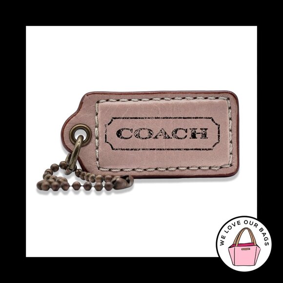 Limited Edition 2" COACH Pink Gold Leather Key Fob Bag Charm Keychain Hang Tag - Picture 1 of 1